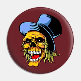 Top Hat Skull Design Pin