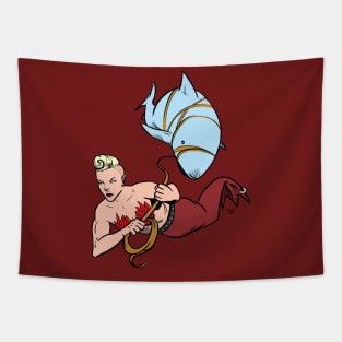 Shark Hunter Mermaid Tapestry