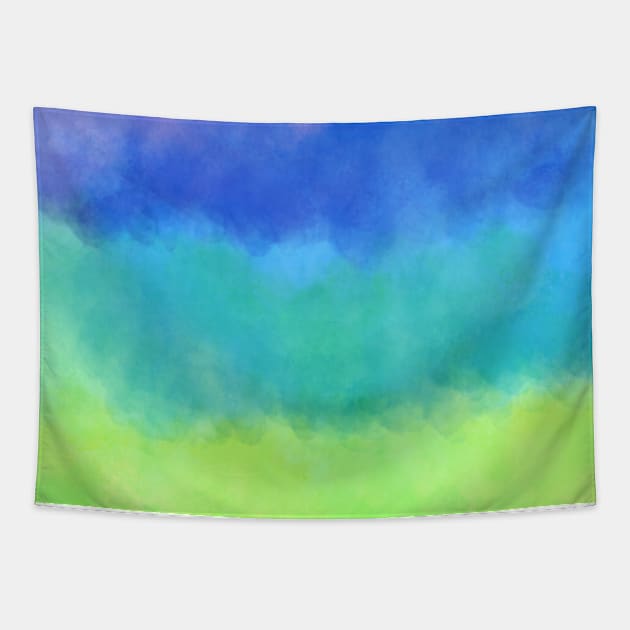 Cool Color Watercolor Stripes Tapestry by KelseyLovelle