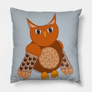 Wise Great Horned Owl Graphic Pillow