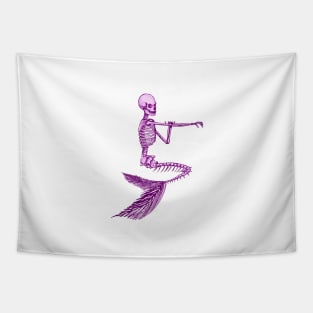 LAVENDER BATHING MERMAID SKELETON Tapestry