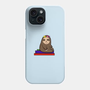 Sloth On Books Phone Case