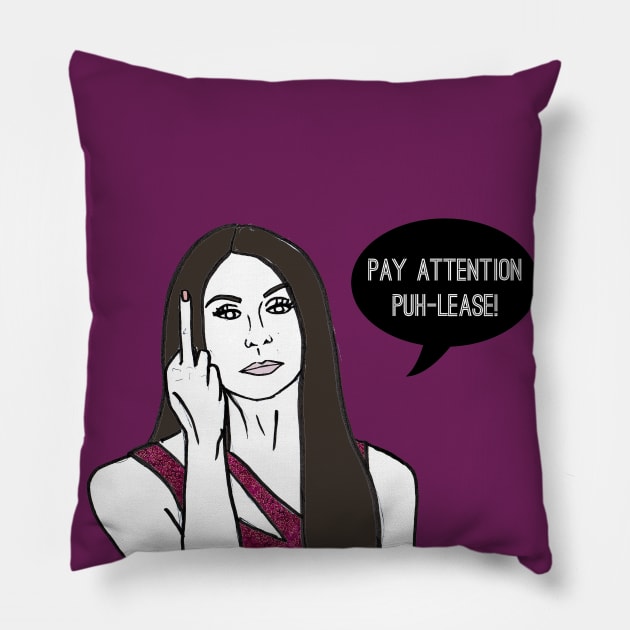 Pay Attention Pillow by Katsillustration