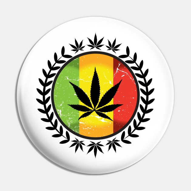 Marijuana Circle Pin by CryptoTextile