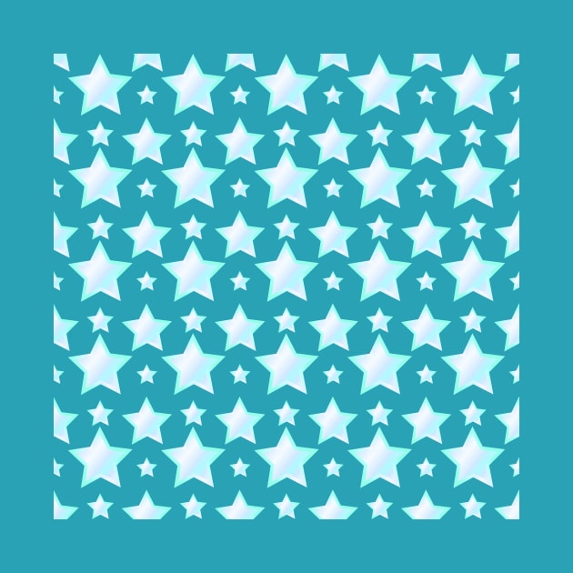 Teal and Aqua Stars Pattern by Cheeky Witch by Cheeky Witch