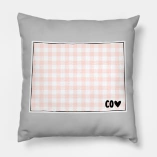 USA States: Colorado (pink plaid) Pillow