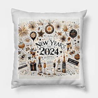 Wishing You a Happy New Year 2024: A Year of Hope and Success Pillow