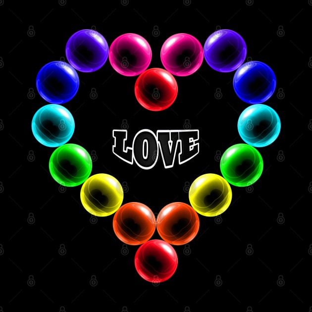 Love Heart in Rainbow Colors by The Black Panther