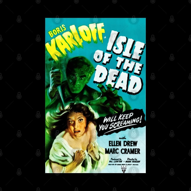 Digitally Restored Isle of The Dead Vintage Horror Film Print by vintageposterco