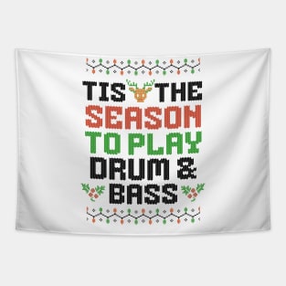 DRUM AND BASS  - Tis The Season Christmas (black) Tapestry