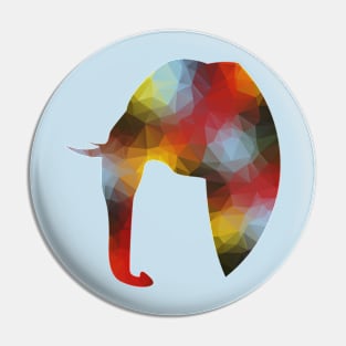 Elephant in African Colors Pin