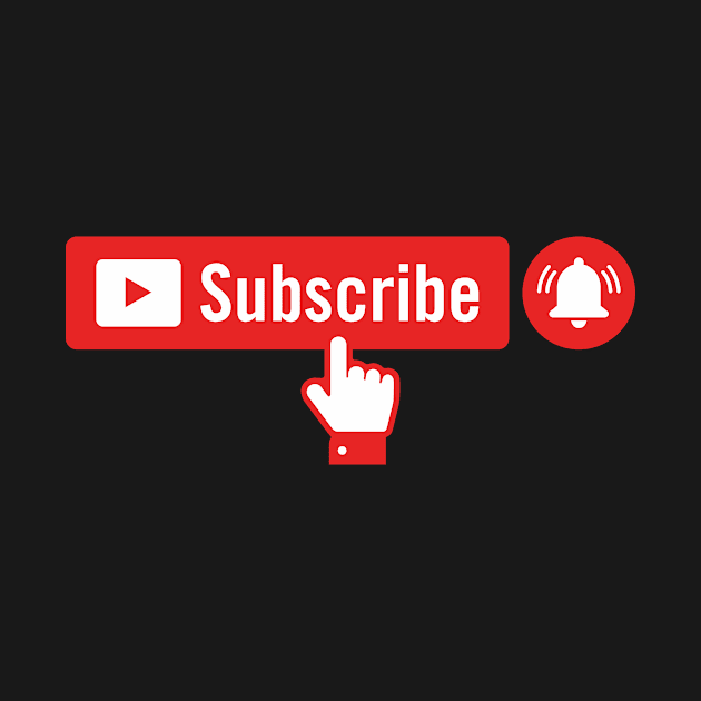 Red Subscribe Button with Notification Bell and Hand by hobrath