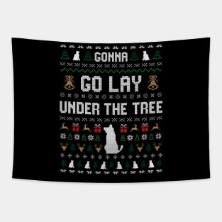 Funny X-mas Christmas Pajama Gonna Go Lay Under The Tree Tapestry