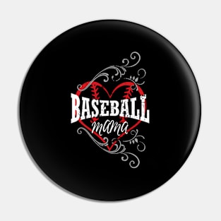 Baseball For Moms With Baseball Heart Pin