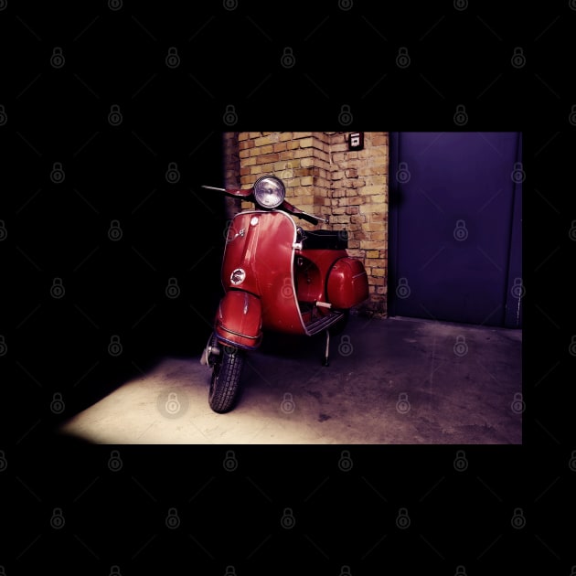 Italian red Vespa, vespa gt by hottehue