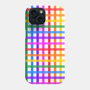 Bright rainbow plaid Phone Case