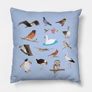 Various Birds Pillow