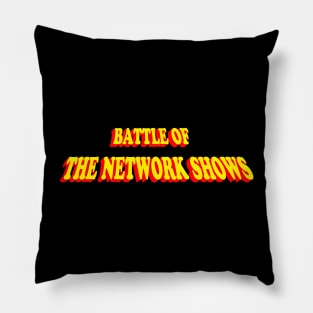 Battle of the Network Shows Podcast Logo Red and Yellow Pillow