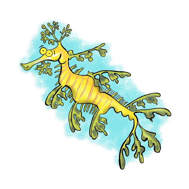 Cute leafy seadragon cartoon by FrogFactory