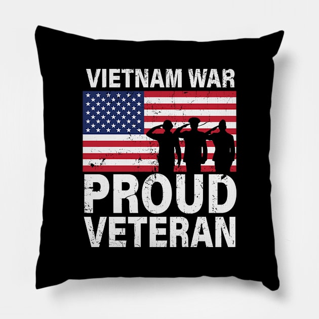 Vietnam War Proud Veteran Pillow by jonathanptk