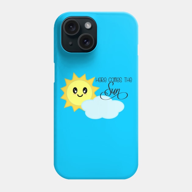 Here Comes the Sun in Blue Phone Case by Kelly Gigi