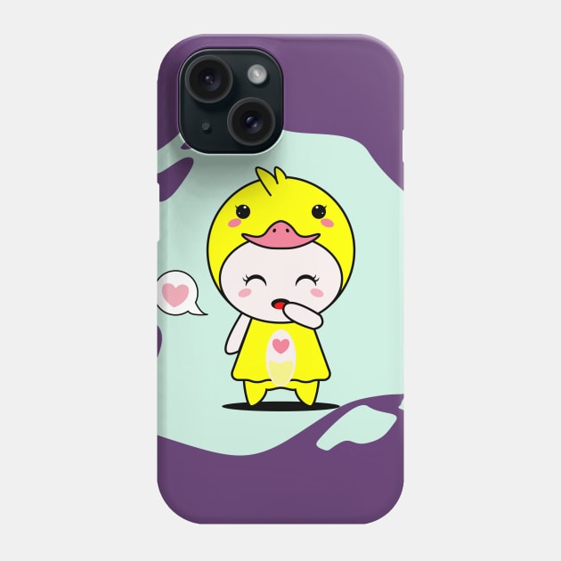 Cute Duck Character Phone Case by NayaRara