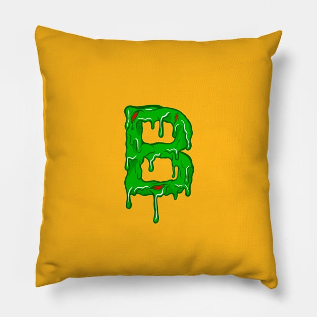 Alphabet B in Zombie Style Pillow by yogisnanda