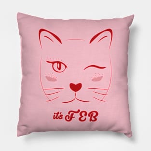 Cat in February Pillow