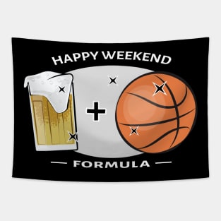 Happy Weekend Formula - Basketball & Beer Tapestry