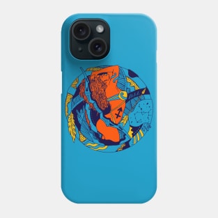 Orange Blue Sagittarius Beauty Phone Case