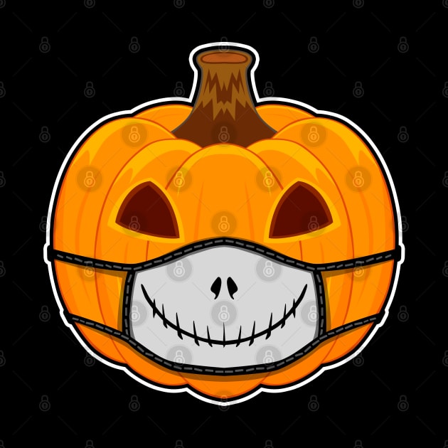 Pumpkin Halloween with Jack mask by Prescillian Art