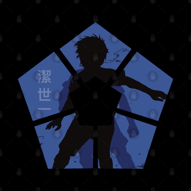 Blue lock anime characters silhouette in blue lock logo shape by Animangapoi