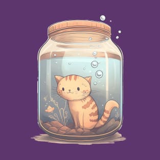 Kitty in the jar anime kawai design T-Shirt