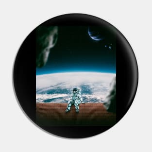 Astronaut on the roof Pin