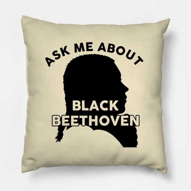 Black Beethoven Pillow by karutees