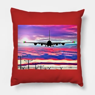 Airplane Landing at Los Angeles Pillow