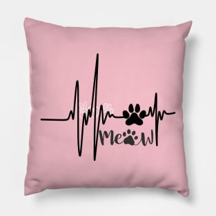 Paw print heart beat Pillow