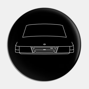 Saab 900 outline graphic (white) Pin