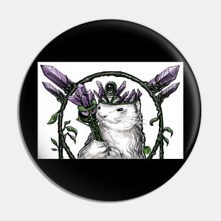 Crystal Queen Ferret Pin