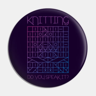 Knitting, Do You Speak It? Pin