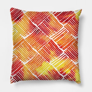 Orange watercolor streaks Pillow