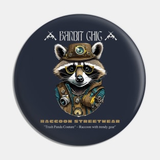 Raccoon Streetwear Style Urban Chic Illustration Pin