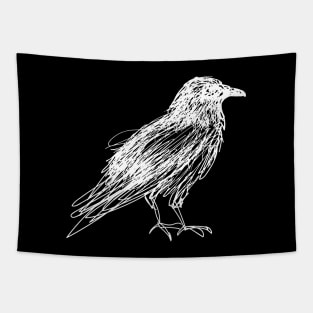 Crow (white) Tapestry