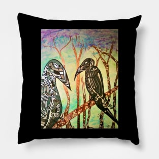 The Ravens Huginn and Muninn Pillow
