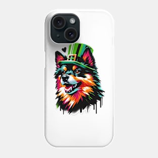 Schipperke Dog Enjoys a Festive Saint Patrick's Day Phone Case