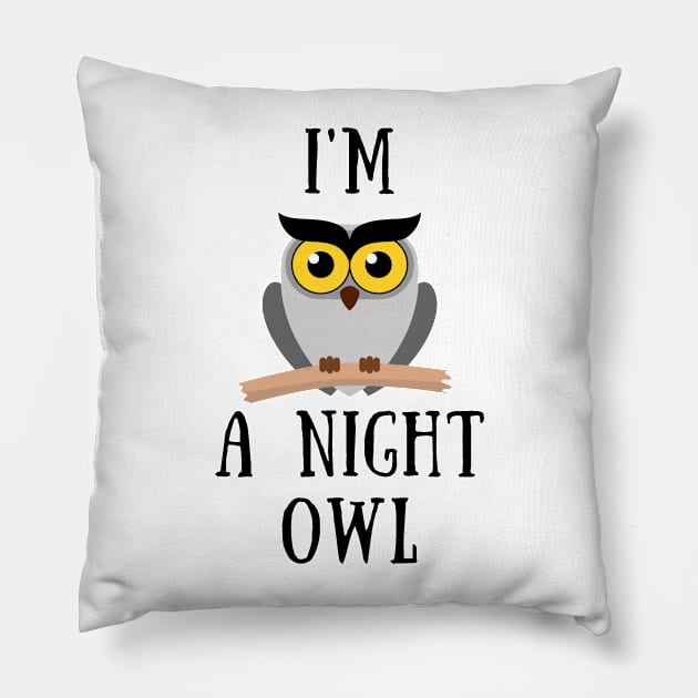 I'm a night owl Pillow by IOANNISSKEVAS