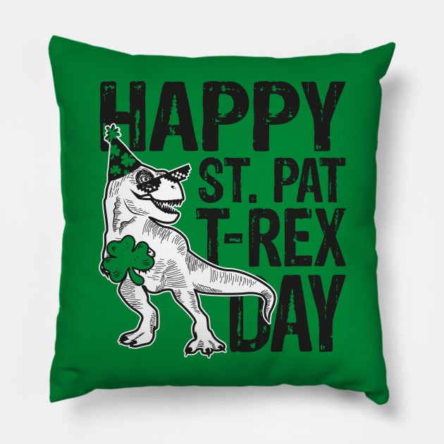 Happy St Pat Trex Day Pillow by Yurko_shop