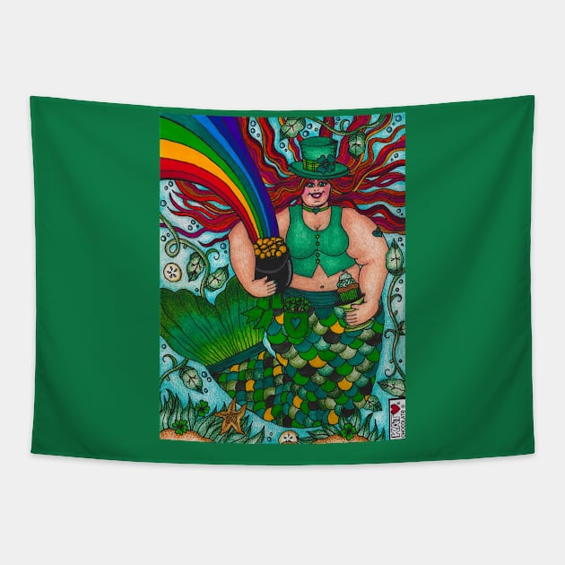 Irish Mermaid Tapestry by Kat Loves Chocolate