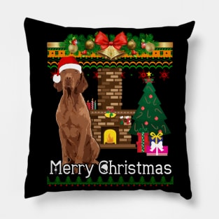 Ugly Christmas Sweater VIZSLA Pillow