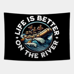 Life Is Better On The River Tapestry